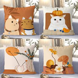 Nordic Light Luxury Line Pillow, Simple Orange Living Room Sofa Cushion, Office Nap Pillow, Car Cushion