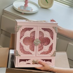 Die Lianhua Cosmetics Storage Box Led Three-Color Makeup Mirror Valentine's Day Gift for Girls, Friends, and Students