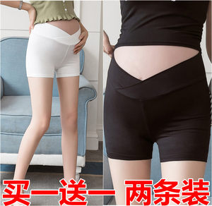 Pregnant women's leggings in summer thin low -waist safety pants during pregnancy short pants anti -light pants maternity dress summer clothes
