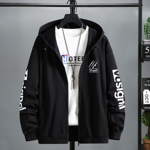 Autumn cardigan hooded sweater men's large size sports plus velvet jacket loose casual spring and autumn plus fertilizer increases 300*0.5kg
