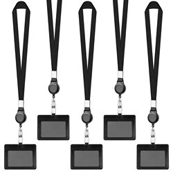 Cross-Border Hot-Selling Pu Id Card Holder with Retractable Buckle, Brand Access Card Holder with Lanyard, Easy-Pull Buckle, Work Badge, Name Tag