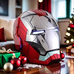 Iron Man Helmet Male Figure Model Toy Jarvis High-Tech Automatic Opening and Closing Transformable Mask Display Piece