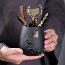 Tea Ceremony Six Gentlemen Set Kung Fu Tea Set Accessories Complete Tea Ceremony Set Light Luxury Tea Brewing Tea Knife Tea Tongs Brush Supplies