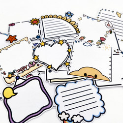 Writable Cartoon Label Name Stickers ins Salt-Style Dialogue Box DIY Photo Album Stickers for Journal Decoration