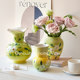 New Chinese style hand-painted ceramic vase ornaments, living room flower arrangements, high-end light luxury style home decorations, housewarming gifts
