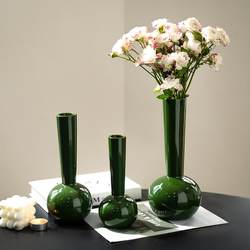 New Chinese-Style Vintage Niche High-End Long-Neck Ceramic Vase for Fresh Flowers, Orchid Arrangement, Living Room Decoration