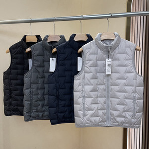 
90 white duck down! Seamless gluing! Lightweight down vest can be worn inside men's winter sleeveless warm stand-up collar waistcoat