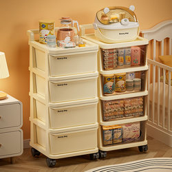 Baby Product Storage Rack Bedroom Mobile Multi-Layer Trolley Storage Cabinet Baby Feeding Table Bottle Storage Cabinet