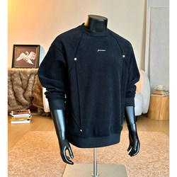 American-Style Crew Neck Sweatshirt for Men, Spring Trendy Brand Inner Wear, Plus-Size Men's Loose Casual Hoodless Long-Sleeve Base Shirt