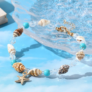 
Starfish shell conch bracelet bohemian ethnic style necklace beach anklet women