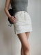 BERAN European and American style sexy and versatile high waist wash water used side slit denim skirt skirt strap safety pants