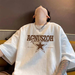 100% Heavyweight Pure Cotton Large Size Men's T-Shirt, Simple Short-Sleeved, Loose Fit for Summer, American Style, Regular Shoulder, Hong Kong Style Trendy Brand, ins New Model