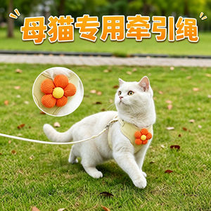 
Special kitten traction rope for female cats, cat pet and kitten anti-breakaway harness for cats with I-shaped non-neck stranglehold