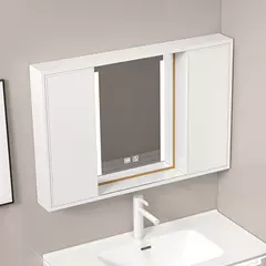 Phòng tắm đơn giản ẩn kéo đẩy tủ gương phòng tắm tích hợp chậu rửa treo tường có giá đựng đồ riêng biệt có gương bảo quản gương di chuyển