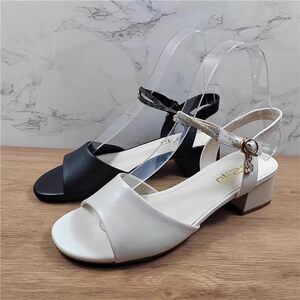 
Pai Zhongpai authentic top layer cowhide fashion sandals for women 2025 new thick heel open toe genuine leather one-strip high heels