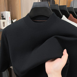 
Spring and autumn new men's half turtleneck wool half-sleeved sweater sweater fashionable casual pullover breathable short-sleeved top