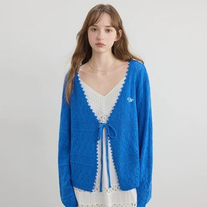 
BZXO high-end hollow thin knitted cardigan women's spring and autumn blouse sunscreen air-conditioning shirt loose slimming top