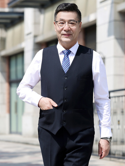 Good Luck to Dad Men's V-Neck Sleeveless Waistcoat