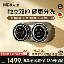 Fully Automatic Wall-Mounted Dual-Compartment Underwear Washing Machine, Washing and Drying All-In-One Mini Sock Washing Machine