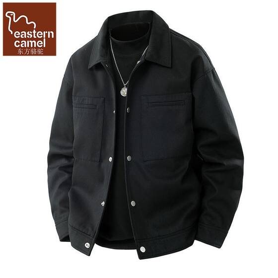 
Oriental Camel Japanese pure cotton lapel jacket men's spring, autumn and winter loose, trendy and versatile Detroit jacket for men