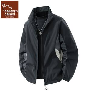 
Oriental Camel Stand Collar Jacket Men's Spring and Autumn New Trendy Loose Color Block Top High-end and Handsome Work Jacket
