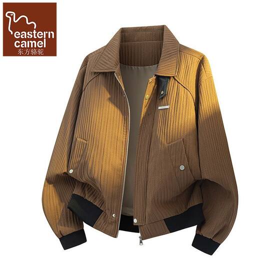 
Oriental Camel ins American retro lapel jacket men's spring loose casual large size old money style trendy jacket