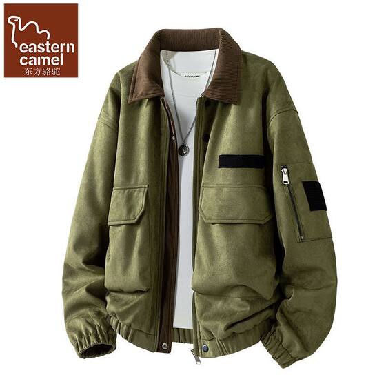 
Oriental Camel retro workwear lapel jacket heavyweight multi-pocket men's loose trendy spring and autumn new coat for men