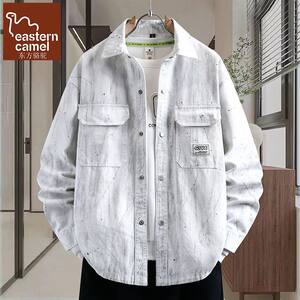 
Oriental Camel denim jacket men's spring and autumn new loose long-sleeved shirt jacket teenager handsome men's clothing