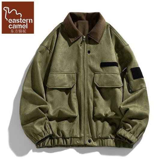 
Oriental Camel New Lapel Jacket Men's Casual Jacket American Fashion Brand Loose Workwear Jacket Pilot Jacket
