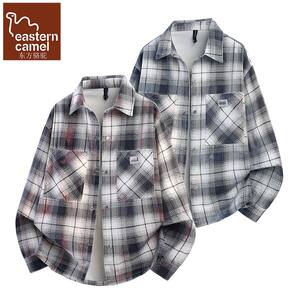 
Oriental Camel Youth Spring and Autumn Pikachu Plaid Shirt Long Sleeve Jacket Loose Casual Shirt Trendy Denim Jacket