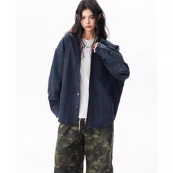 American Retro Brushed Plaid Hooded Shirt for Men and Women, Versatile Casual Shirt for Spring and Autumn, Couple's Workwear Jacket, Trendy