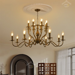 American Retro Living Room Chandelier, Vintage Dining Room Lamp, Bedroom Wrought Iron Lamp, Homestay Candle Lamp, Industrial Style Atmosphere