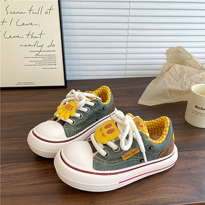 Yijun thick-soled round-toe denim canvas shoes for women 2025 winter new versatile sneakers small white shoes bread shoes