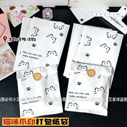 Cartoon Cat Exquisite Kraft Paper Bag Birthday Gift Packaging Bag Ins Style Gift Bag Small Packaging Bag Material