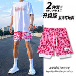 Leopard print shorts American basketball men's casual pants