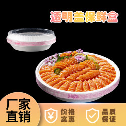 Transparent Lid 32cm Sashimi Cake Salmon Presentation Box for Takeout, Fresh-Keeping and Heat Preservation