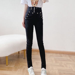 Coolga Korean style high-waisted tight stretch jeans for women spring 2023 new slimming pencil pants A6130