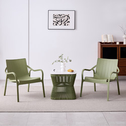 Nordic Courtyard Outdoor Plastic Table and Chair Set for Coffee, Milk Tea, and Dessert Shops, Outdoor Leisure Area Terrace Outdoor Furniture