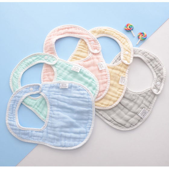 
Saliva baby bib pure cotton gauze newborn feeding towel anti-vomiting baby bib U-shaped bib autumn and winter