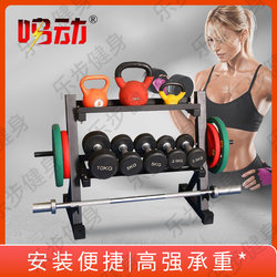 Multi-Functional Dumbbell Rack for Home Use, 2-Tier Dumbbell Rack, Double-Layer Dumbbell Rack, Kettlebell Rack, Barbell Plate Rack, Barbell Rack
