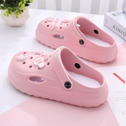 Giày Croc nữ, giày y tế, điều dưỡng, giày nữ khiến người ta dẫm lên cứt, tăng chiều cao, đế mềm, chống trơn trượt, đa năng, y tá, phòng mổ, kéo nửa mũi