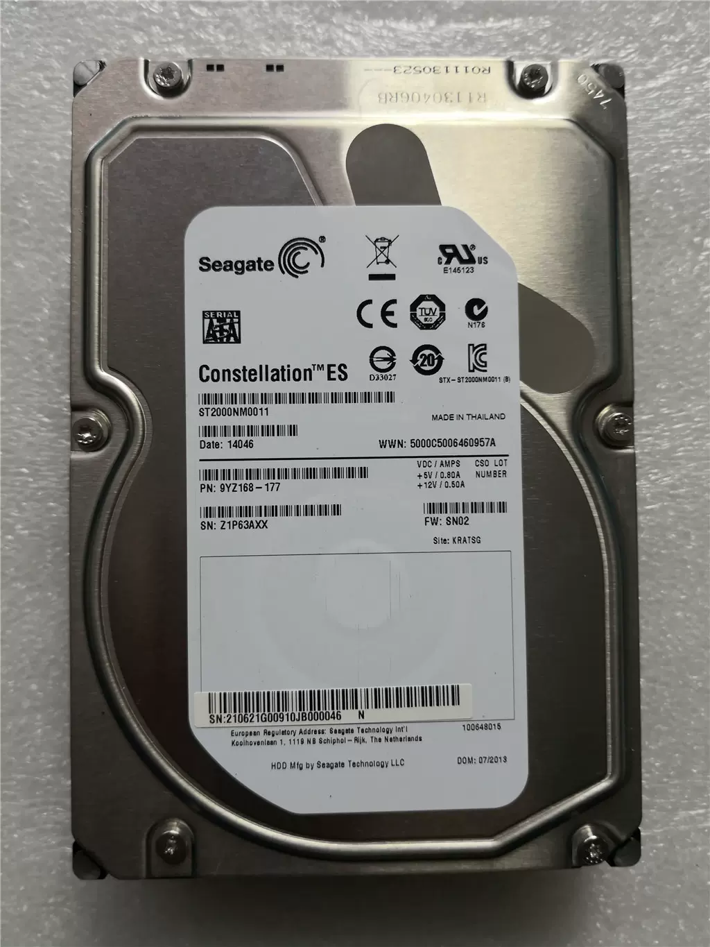 现货Seagate/希捷ST2000NM0011 6GB 64MB 2TB 3.5寸硬盘FW:SN02-Taobao 