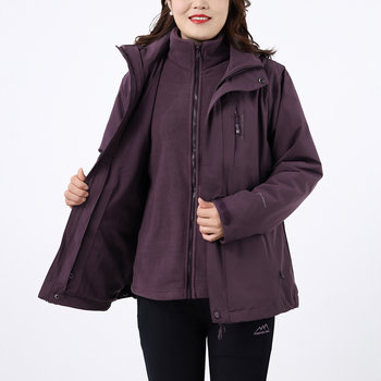 High-end mother's two-piece suit plus velvet thick inner liner fashionable
