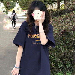 American Retro Style Short-Sleeved T-Shirt for Women, Summer Loose Fit, Hong Kong Style Chic Trendy Brand, Slimming Half-Sleeve Top