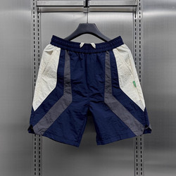 Trendy brand 2025 new color block cargo shorts for men