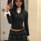 Retro plaid suit skirt for women in spring 2025 new sexy slim hot girl pleated miniskirt a-line skirt