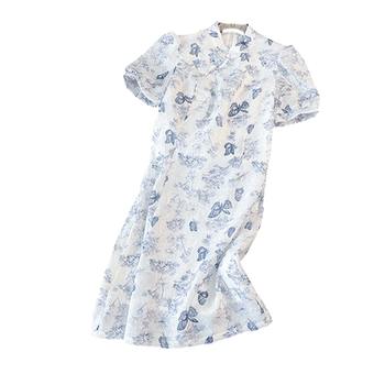 
Butterfly jacquard texture and improved cheongsam skirt