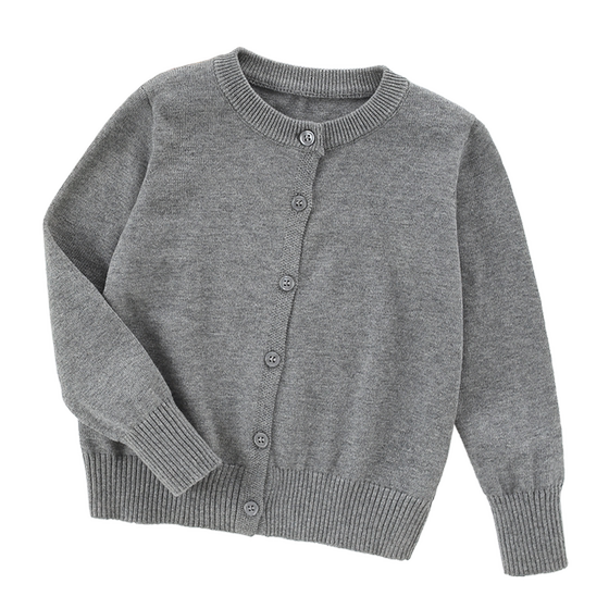 Middle-large children's cardigan sweater for women's fashionable pure cotton children's spring knitted jacket for boys' spring new thin base shirt

