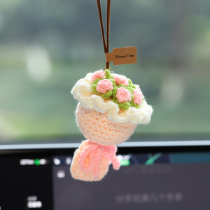 
New car pendant, high-end jewelry, wool rose, car aromatherapy, rearview mirror pendant, car interior decoration for girls