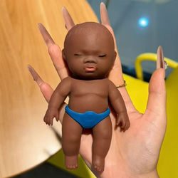 Black Doll Stress-Relief Toy, Little Black Doll Natasha, Palm-Sized Doll, Stress-Relief Gadget, Quirky Plush Toy